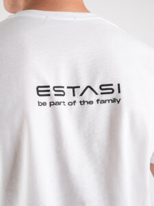 ESTASI T-shirt morbida in cotone con logo Sofi Dalmata Bianca (7)
