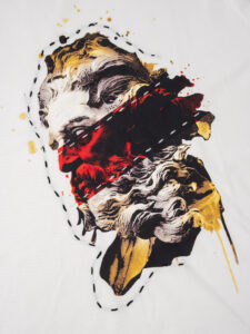 GIANNI LUPO T-shirt in cotone con stampa Statua:Poseidone GL520L Bianco1