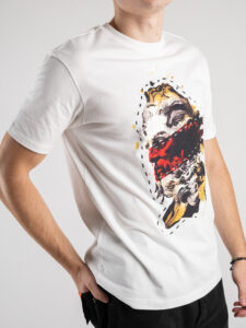 GIANNI LUPO T-shirt in cotone con stampa Statua:Poseidone GL520L Bianco3