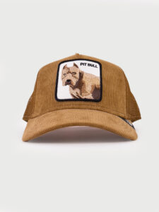 GOORIN BROS Cappellino Cammello in velluto con retina e patch bianca stampa PIT BULL11