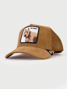 GOORIN BROS Cappellino Cammello in velluto con retina e patch bianca stampa PIT BULL13
