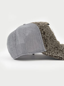 GOORIN BROS Cappellino Grigio con retina, pelo e patch in pelle bianca stampa coniglio BUNNY1