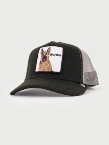 GOORIN BROS Cappellino Verde con retina grigia e patch bianca stampa cane BAD BOY12