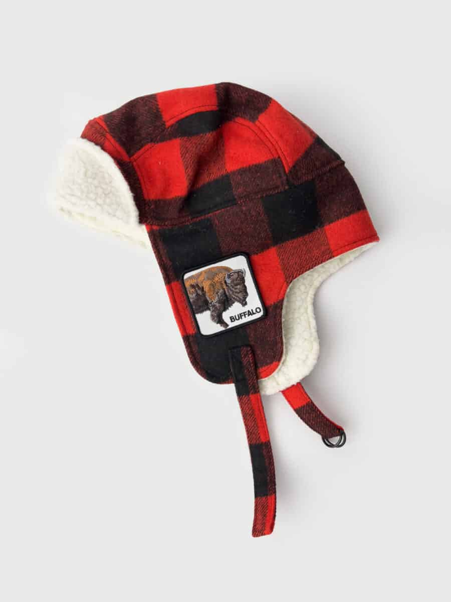 GOORIN BROS Cappellino modello aviatore scozzese con pacht bianca stampa BUFFALO