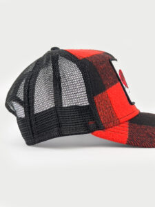 GOORIN BROS Cappellino scozzese rosso e nero con retina nera e patch bianca stampa coccinella LADY1