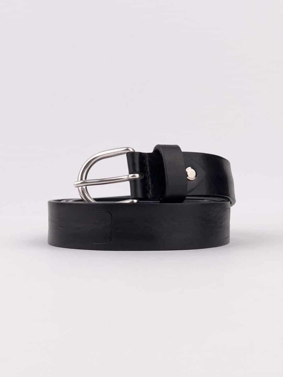 IMPERIAL Cintura in pelle lucida nera con fibbia ovale CN5