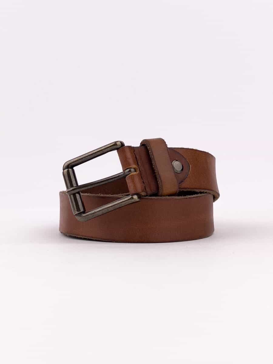 IMPERIAL Cintura in pelle rovinata color cuoio CN4