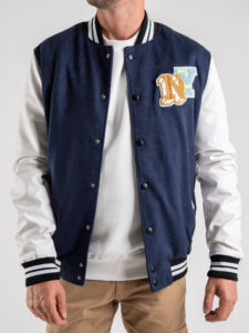 IMPERIAL Bomber varsity bicolore con maniche in ecopelle U3025492 Blu (2)