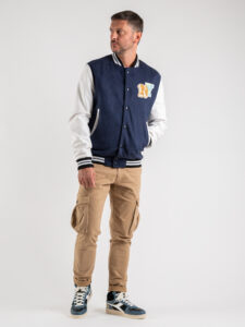 IMPERIAL Bomber varsity bicolore con maniche in ecopelle U3025492 Blu (5)