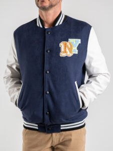 IMPERIAL Bomber varsity bicolore con maniche in ecopelle U3025492 Blu (6)