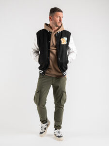 IMPERIAL Bomber varsity bicolore con maniche in ecopelle U3025492 Nero (1)