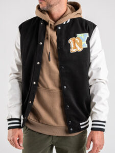 IMPERIAL Bomber varsity bicolore con maniche in ecopelle U3025492 Nero (2)
