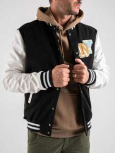 IMPERIAL Bomber varsity bicolore con maniche in ecopelle U3025492 Nero (3)