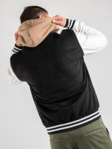 IMPERIAL Bomber varsity bicolore con maniche in ecopelle U3025492 Nero (6)