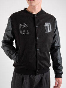 IMPERIAL Bomber varsity con maniche in ecopelle U3025495 Nero (9)