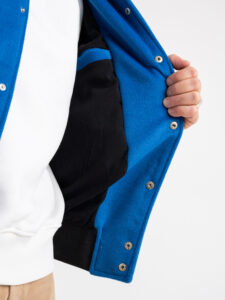 IMPERIAL Bomber varsity con maniche in ecopelle lavorata U3025546 Bluette (7)