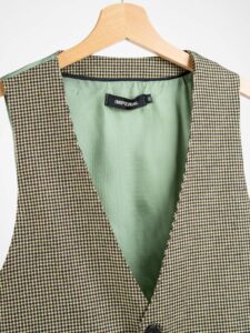 IMPERIAL Gilet da abito misto lana in fantasia pied de poule L810EMR Verde:Moro1
