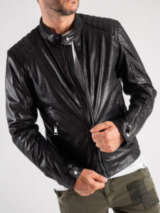 IMPERIAL Giubbino biker leggero con zip e tasche effetto used U3025541 Nero (5)