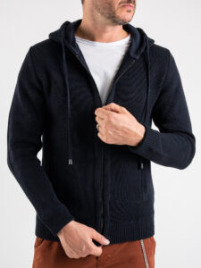 IMPERIAL Maglione cardigan con cappuccio M3614NEWS Blu (4)