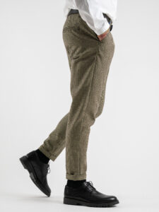IMPERIAL Pantalone da abito misto lana in fantasia pied de poule PWB0EMR Verde:Moro5