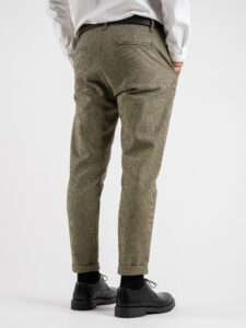 IMPERIAL Pantalone da abito misto lana in fantasia pied de poule PWB0EMR Verde:Moro6
