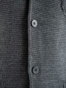 OVER-D Giacca basica in maglia con collo coreana Grigio Melange (8)