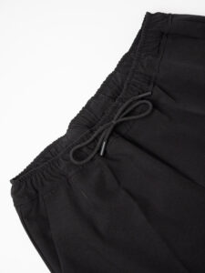 OVER-D Pantalone da abito morbido in poliestere con coulisse P14 Nero (2)