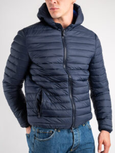 OVER-D Piumino leggero bicolore con cappuccio J02 BluRoyal (2)