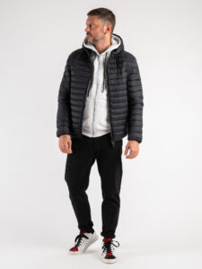 OVER-D Piumino leggero bicolore con cappuccio J02 BluRoyal (5)