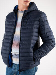 OVER-D Piumino leggero bicolore con cappuccio J02 BluRoyal (6)