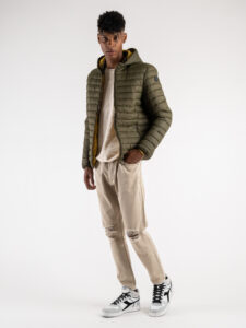 OVER-D Piumino leggero bicolore con cappuccio J02 MilitareSenape (2)
