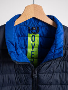 OVER-D Piumino leggero bicolore con collo coreana J03 BluRoyal (2)