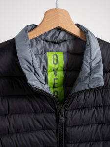 OVER-D Piumino leggero bicolore con collo coreana J03 NeroGrigio (9)