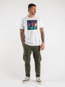 RESELL T-shirt in cotone con stampa NBA POKER 391 Bianca (1)