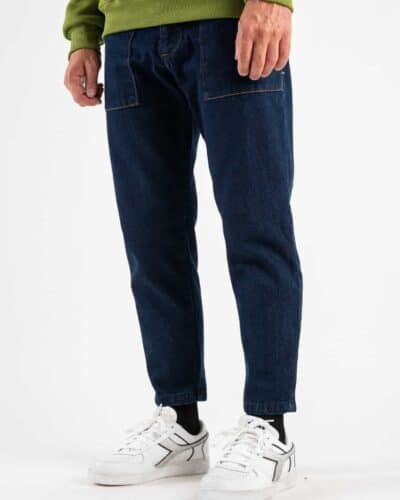 SEVENTWOSEVEN Jeans lavaggio scuro senza rotture con tasconi 110C Blu1 MOD MOD Jeans work lavaggio scuro senza rotture con tasconi 110/C Blu
