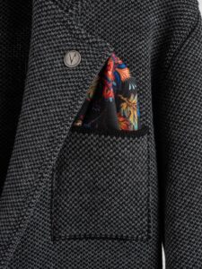 V2 Giacca in maglia misto lana lavorata multicolor con pochette GUPPQT NeraGrigia (9)