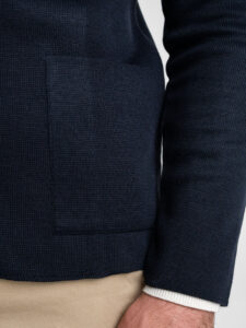 V2 Giacca in maglia misto lana merino con pochette GULP Blu (1)