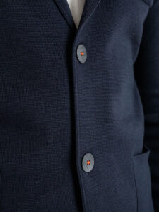 V2 Giacca in maglia misto lana merino con pochette GULP Blu (10)