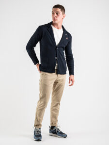 V2 Giacca in maglia misto lana merino con pochette GULP Blu (3)