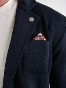 V2 Giacca in maglia misto lana merino con pochette GULP Blu (9)