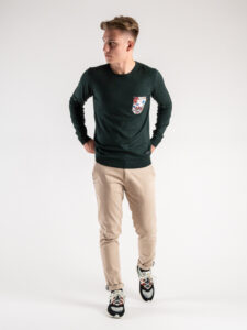 V2 Maglione girocollo basico con taschino FLOREALE 21 Verde (7)