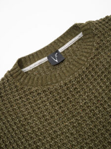 V2 Maglione girocollo misto lana con taschino PATCHWORK 22 Militare (8)