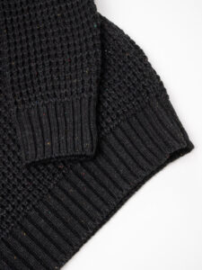 V2 Maglione girocollo misto lana con taschino PATCHWORK 22 Nero (1)