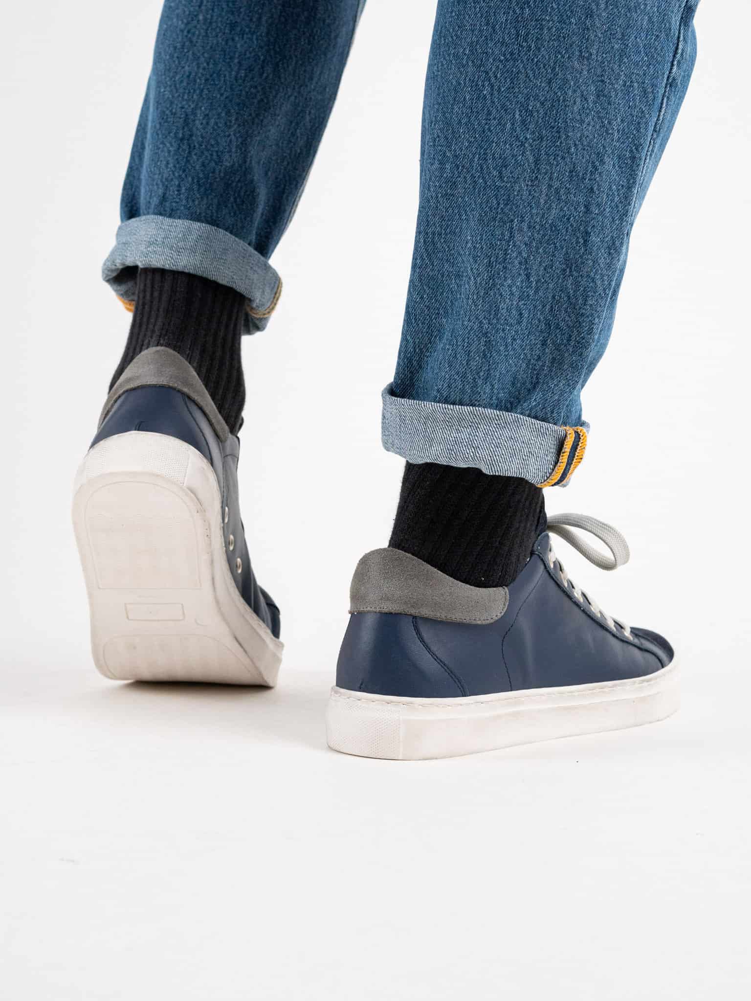 Sneakers pelle blu deals