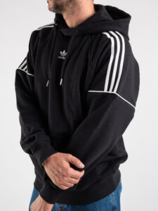 ADIDAS Felpa con cappuccio e logo piccolo HK7309 Nera (8)