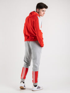 ADIDAS Felpa con zip,cappuccio e logo HI5397 Rossa (2)