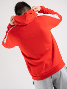 ADIDAS Felpa con zip,cappuccio e logo HI5397 Rossa (5)