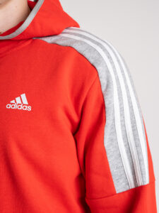 ADIDAS Felpa con zip,cappuccio e logo HI5397 Rossa (7)