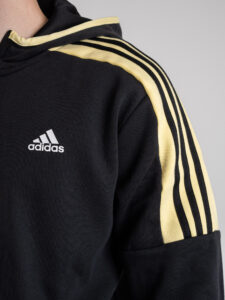 ADIDAS Felpa con zip,cappuccio e logo HK4460 Nera (2)