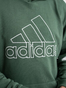 ADIDAS Felpa garzata con cappuccio e logo HM7876 Verde (9)